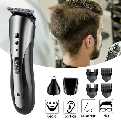 KM-1407 3 in 1 Rechargeable Men Hair Clipper Shaver Electric Nose Ear Trimmer Beard Razor Haircut Cutting Machine Styling Tools