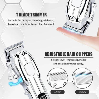 Hair Clipper Beard Trimmer for Men, Professional Electric Hair Clippers Set Cordless Hair Trimmer for Family,Gifts for Men