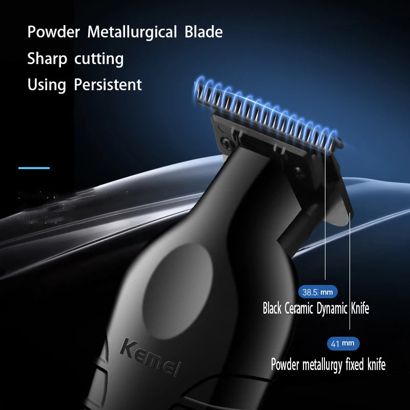 2026 New Year, New Look! Kemei Professional Hair Clipper & Trimmer for Men, T-Blade Zero-Gap Edger, Cordless Slimline Design, Ho