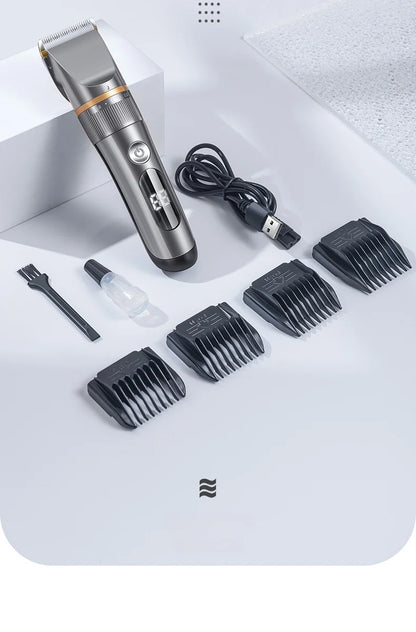 Professional Hair Clipper Set Electric Hair Trimmer with Limit Comb LED Digital Display USB Rechargeable Hair Care Tools