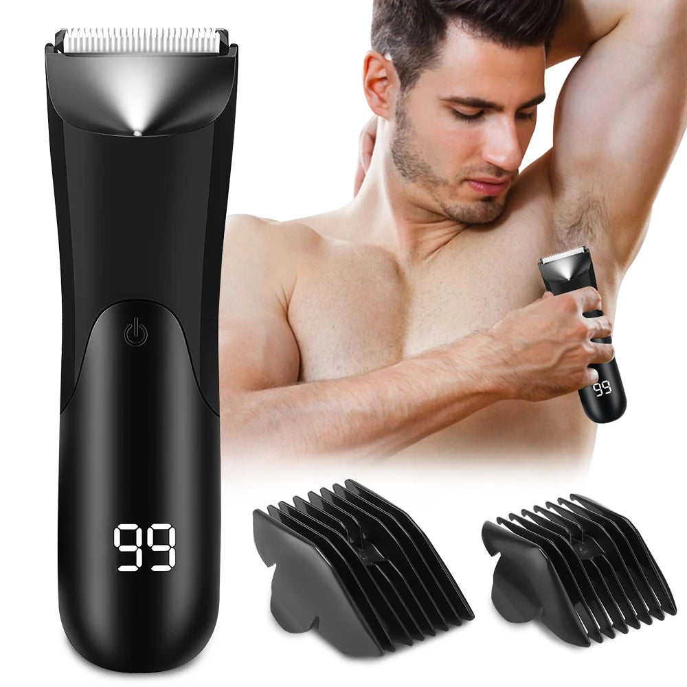 Men's Groin Body Hair Trimmer Electric Shaver For Men Ball Pubic Private Areas Hair Removal Chest Arm Leg Shaving Machine Razor