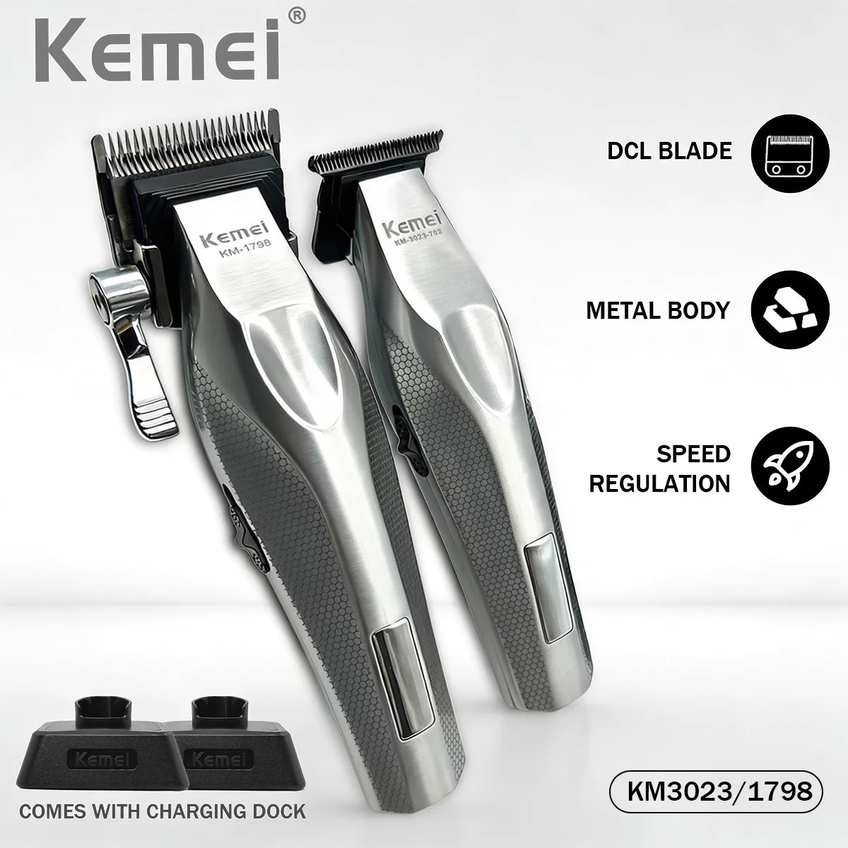 Kemei Hair Trimmer Professional Hair Clipper Electric Haircut Machine Rechargeable Hair Clipper 0 MM Trimmer for Men KM-3023-702