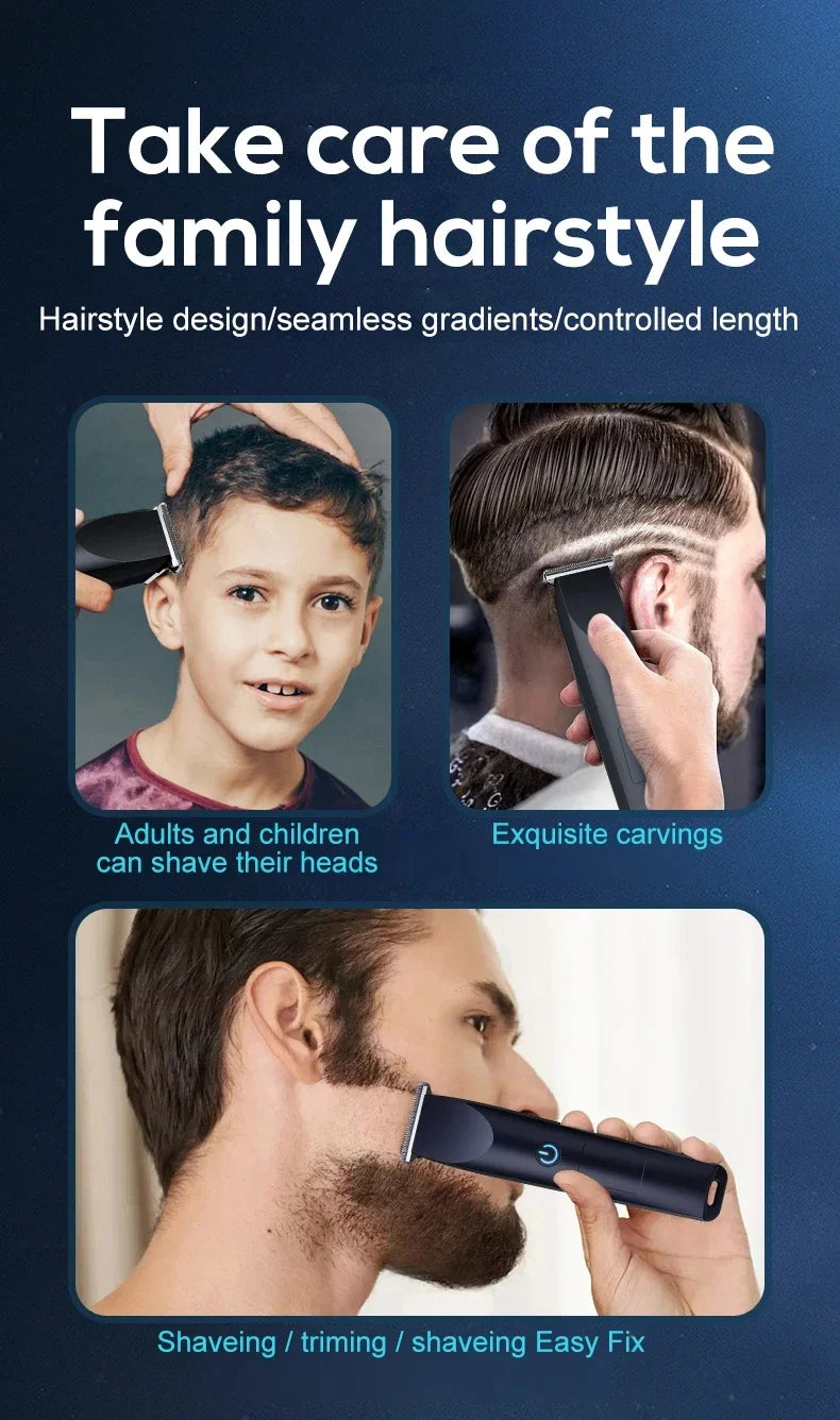 2026New Electric Hair Clipper Hair Trimmer for Men Body Groomer & Pubic Waterproof Hair Trimmer Replaceable Ceramic Blade