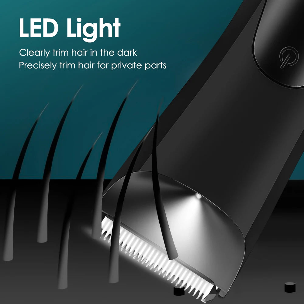 Men's Groin Body Hair Trimmer Electric Shaver For Men Ball Pubic Private Areas Hair Removal Chest Arm Leg Shaving Machine Razor