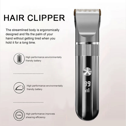 Electric Hair Clipper Professional Trimmer Household Waterproof LED Display Men Hair Trimmer USB Charging Haircut Tools Set