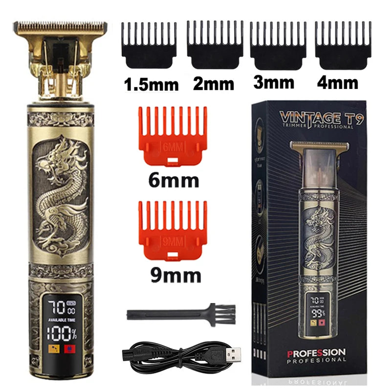 2023 T9 Hair Trimmer Barber Hair Clipper Cordless Hair Cutting Machine Beard Trimmer Shaving Machine Electric Razor Men Shaver
