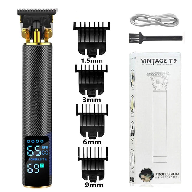 2023 T9 Hair Trimmer Barber Hair Clipper Cordless Hair Cutting Machine Beard Trimmer Shaving Machine Electric Razor Men Shaver